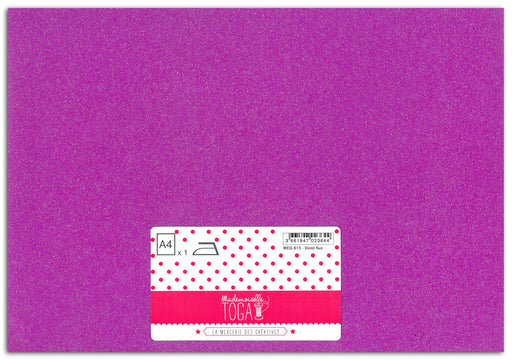 Achat feuille glitter thermocollant A4 violet fluo - Mademoiselle TOGA