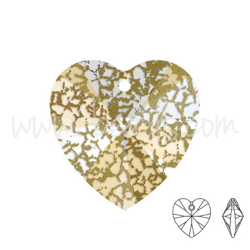 Achat Pendentif coeur cristal 6228 crystal gold patina effect 10mm (1)