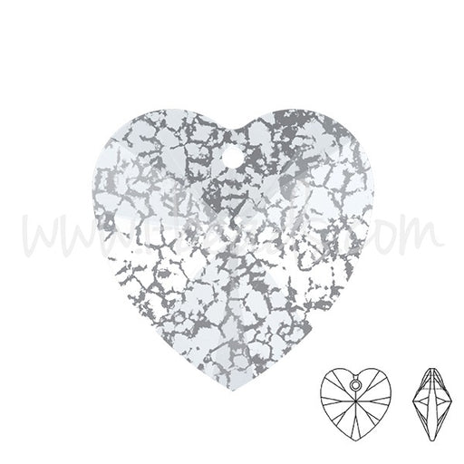 Pendentif coeur Cristal 6228 crystal silver patina effect 10mm (1) - LaMercerieDesCopines