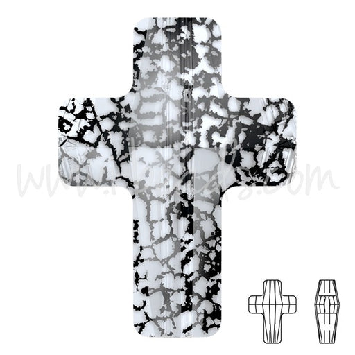 Achat Perle croix cristal 5378 crystal black patina effect 14mm (1)