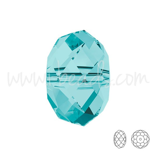 Perles briolette Cristal 5040 light turquoise 6mm (10) - LaMercerieDesCopines