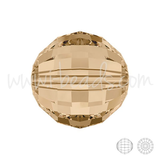 Achat Perle chessboard cristal 5005 crystal golden shadow 12mm (1)