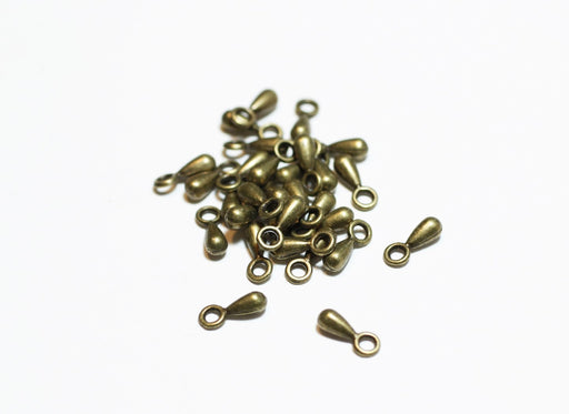 Achat perles gouttes larmes bronze x10 - 3x7mm - apprèts bijoux