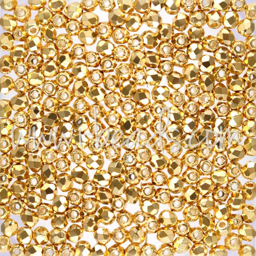 Achat Perles facettes de boheme gold plated 2mm (50)
