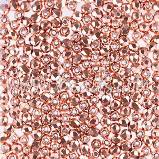 Vente en gros Perles facettes de boheme copper penny 2mm (50)