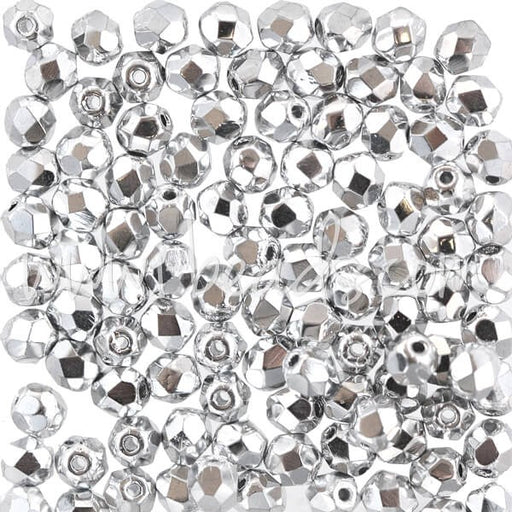 Acheter en gros Czech fire-polished beads silver 2mm (50)