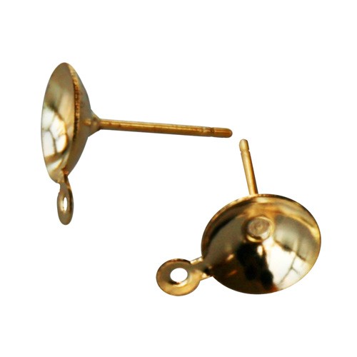 Achat Boucles d'oreilles coniques avec anneau laiton doré 8x12mm (10)