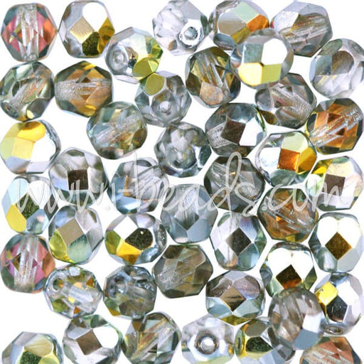 Vente en gros Perles facettes de bohàÂ¨me silver crystal ab 6mm (50)