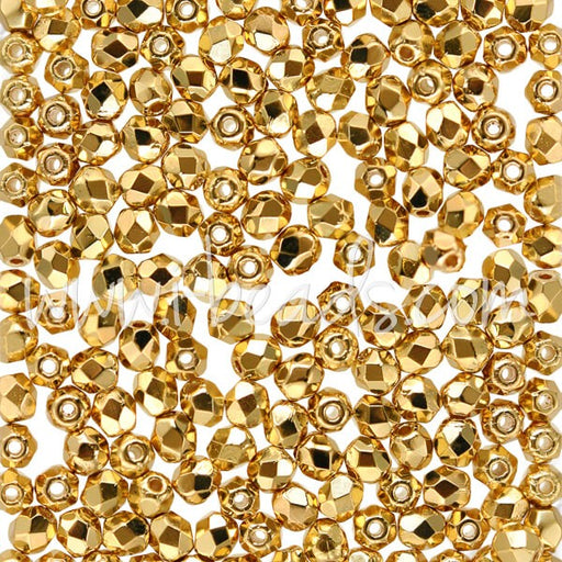 Achat Perles facettes de boheme gold plated 3mm (50)