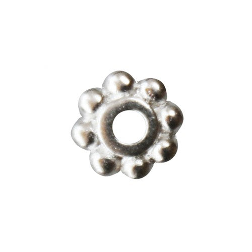 Creez Perle rondelle heishi métal plaqué argent 6mm (10)