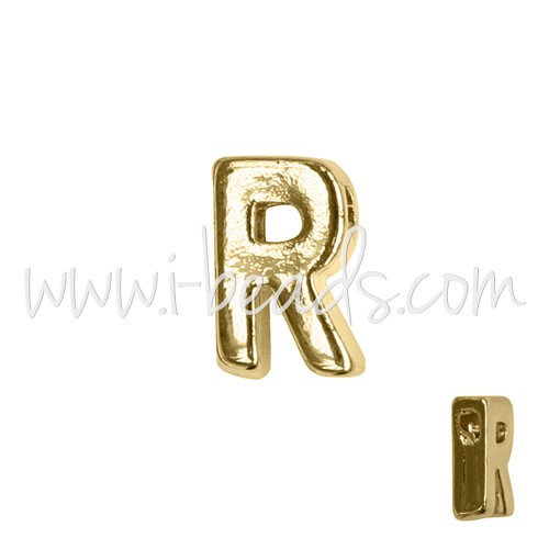 Achat Perle lettre R doré 7x6mm (1)