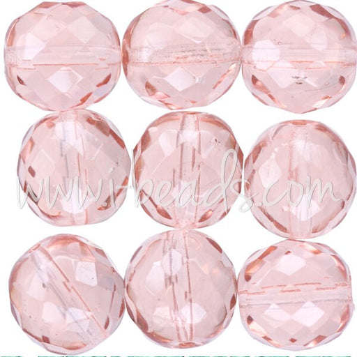 Achat Perles facettes de bohàÂ¨me rosaline 12mm (6)