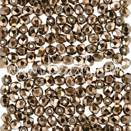 Creez Perles facettes de bohàÂ¨me bronze 3mm (50)