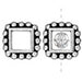 Acheter Perle carré métal plaqué argent vieilli beads 11mm (1)