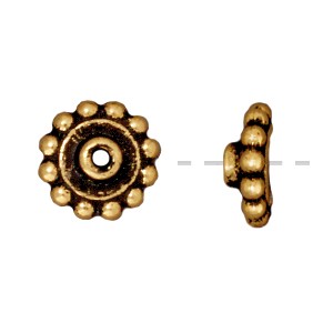 Achat Perle rondelle precision métal doré vieilli 8mm (2)