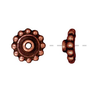 Creez Perle rondelle precision métal finition cuivre vieilli 8mm (2)
