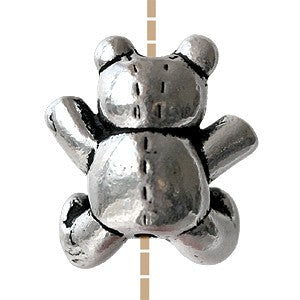 Creez Perle ourson métal plaqué argent vieilli 12.5mm (1)