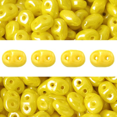 Achat Perles Super Duo 2.5x5mm Luster Opaque Yellow (10g)