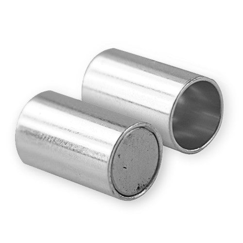 Creez Fermoir magnétique tube plaqué argent 6x20mm (1)