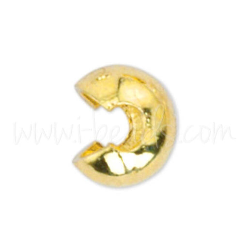 Acheter en gros 20 caches perles a écraser métal plaqué or 4mm (1)