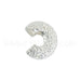 Vente au détail 14 Caches perles a écraser paillettes métal plaqué argent 4mm (1)