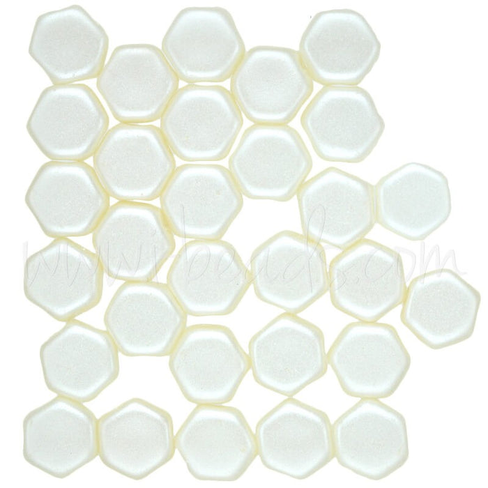 Vente Perles Honeycomb 6mm pastel cream (30)