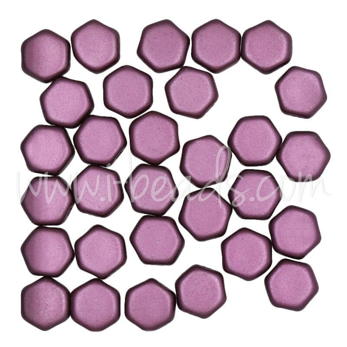 Creez Perles Honeycomb 6mm pastel burgundy (30)