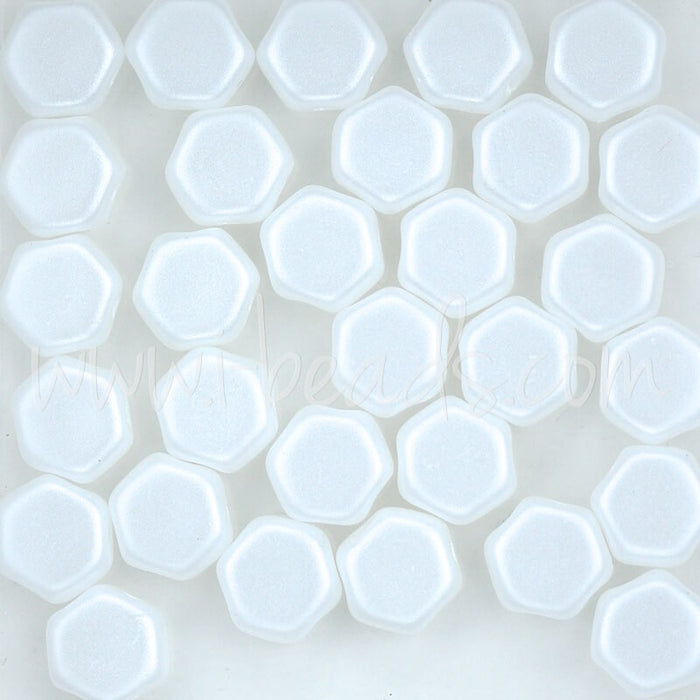 Achat Perles Honeycomb 6mm pastel white (30)