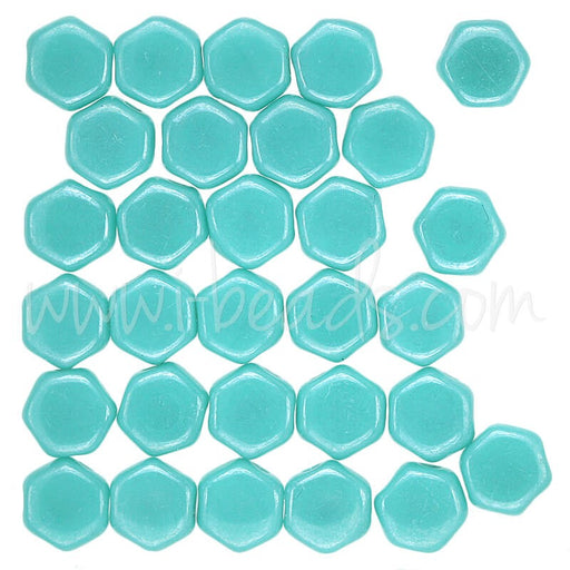 Creez Perles Honeycomb 6mm green turquoise shimmer (30)