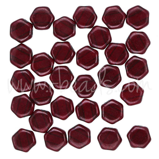 Creez Perles Honeycomb 6mm ruby red wine (30)