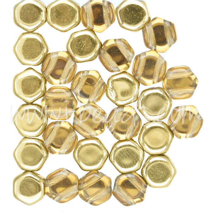 Creez Perles Honeycomb 6mm topaz amber (30)