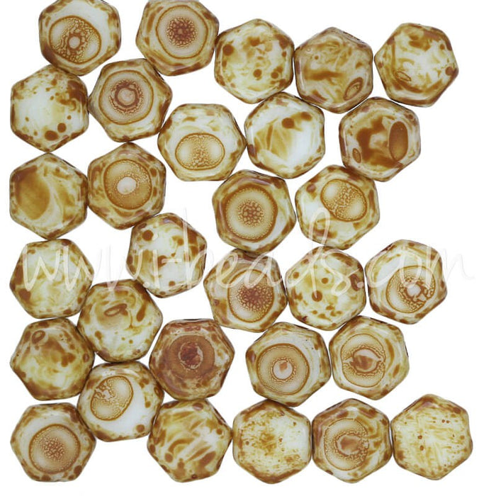 Acheter Perles Honeycomb 6mm chalk dark travertine (30)