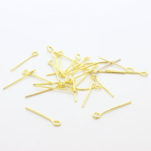 Vente clous tiges eye pins x25 dorées 18mm apprêt bijoux