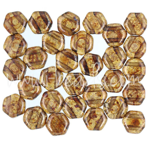 Acheter Perles Honeycomb 6mm topaz bronze picassso (30)