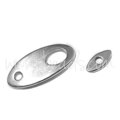 Creez Fermoir ovale plaqué argent 26x12mm (1)