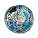 Achat Perle de Murano bombée bleu et argent 14mm (1)