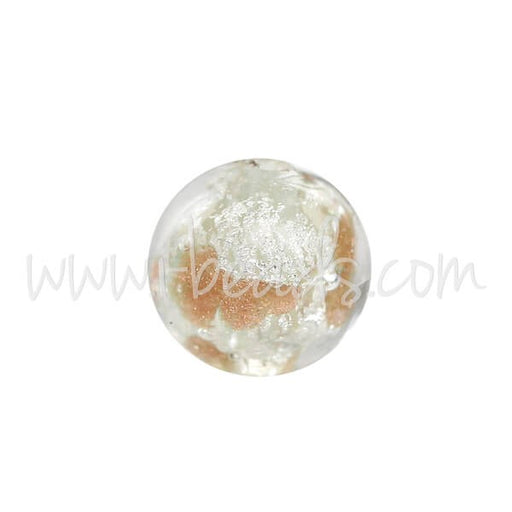 Achat Perle de Murano ronde or et argent 6mm (1)