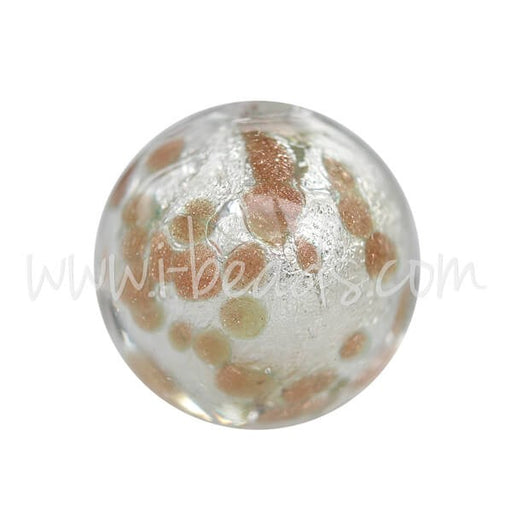 Achat Perle de Murano ronde or et argent 10mm (1)