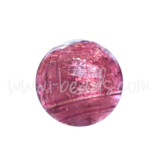 Achat Perle de Murano ronde rubis et or 8mm (1)
