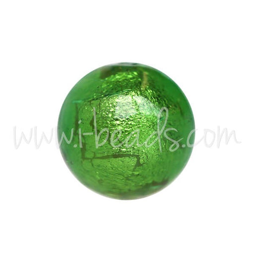 Acheter Perle de Murano ronde vert et or 8mm (1)