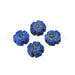 Vente Perles en verre de Boheme fleur d'hibiscus bleu et picasso 10mm (4)