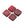 Vente au détail Perles en verre de Boheme carre avec étoile rouge et picasso 10mm (4)