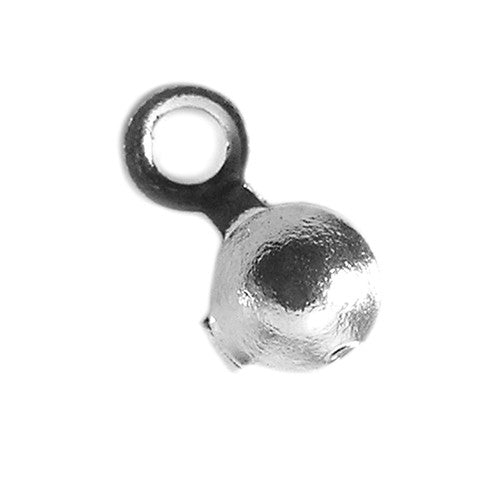 Vente en gros Embout cache-noeuds rond métal argenté 3.2mm (20)