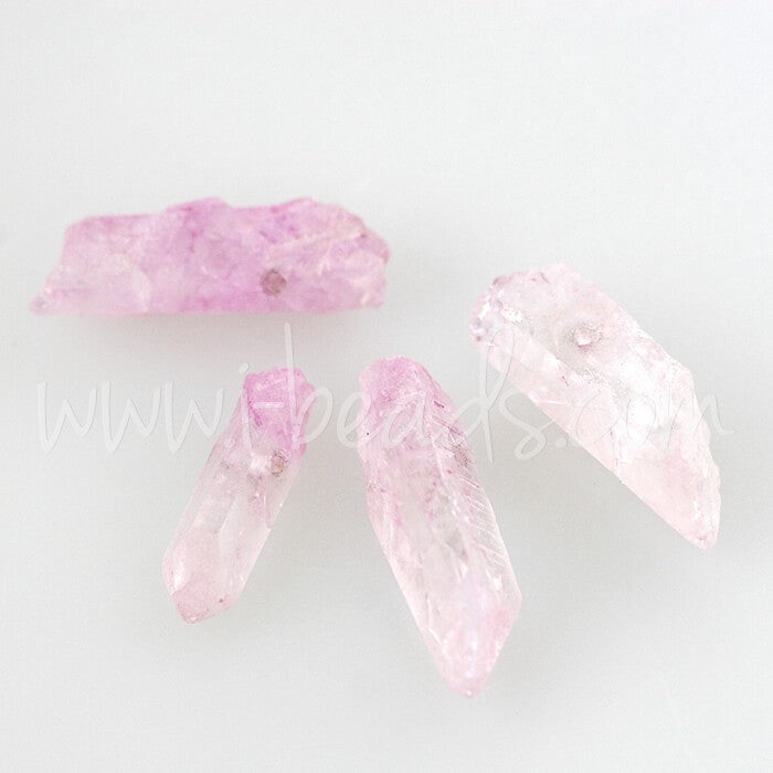 Vente au détail Pendentifs cristal de quartz naturel Pink Crystal (4)