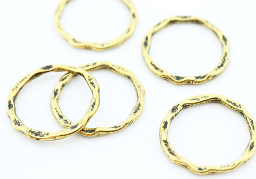 Achat anneaux connecteurs x5 anneaux dorés vieillis 22mm