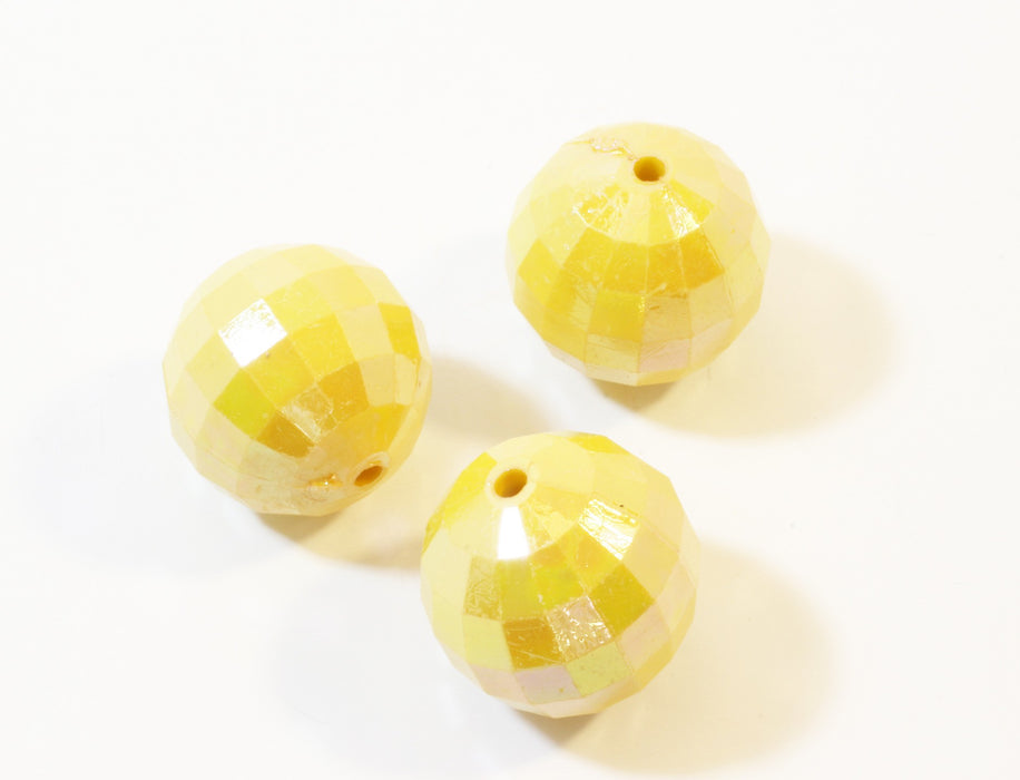 Acheter en gros Lot de 3 perles jaunes à facettes en acrylique support DIY