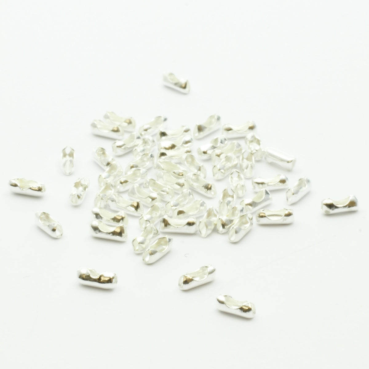 Lot De 100 Attaches/connecteurs Pour Bijoux - Fermoirs Argentés 6x4mm - NEUF