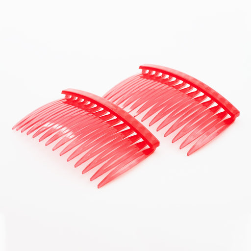 Achat barrettes peignes rouge en plastique à personnaliser x2 - 46x70mm