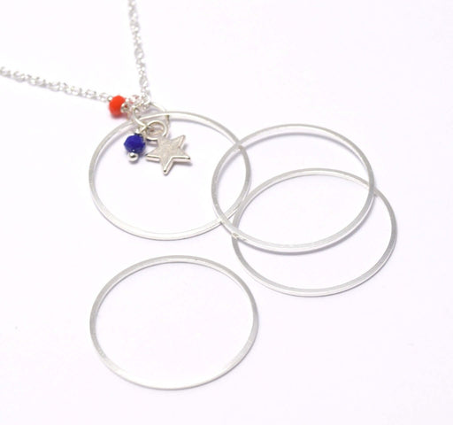 Achat 4 anneaux connecteurs 25mm x 1 mm argenté - connecteurs bijoux