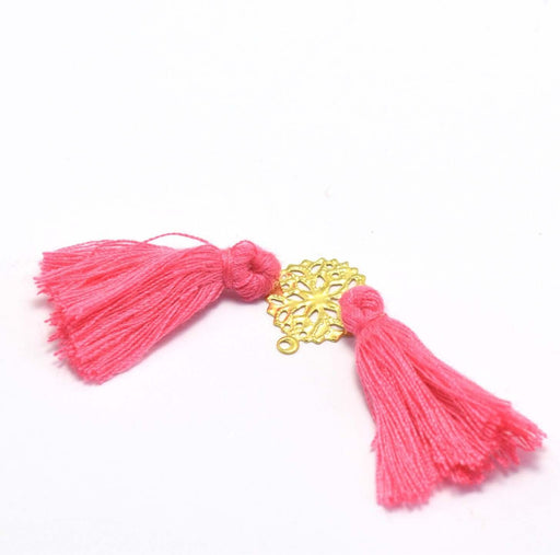 Achat 2 pompons rose bonbon fuschia 2,5 -3 cm - pour bijoux, couture ou déco de sacs, coussins,...